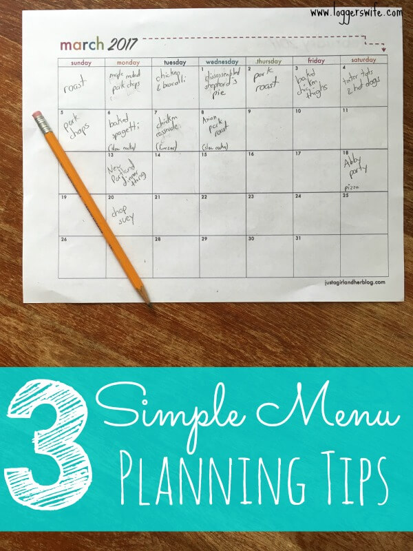 Menu planning can make your days easier and keep your grocery budget under control. Here are three super simple tips to make it even easier.
