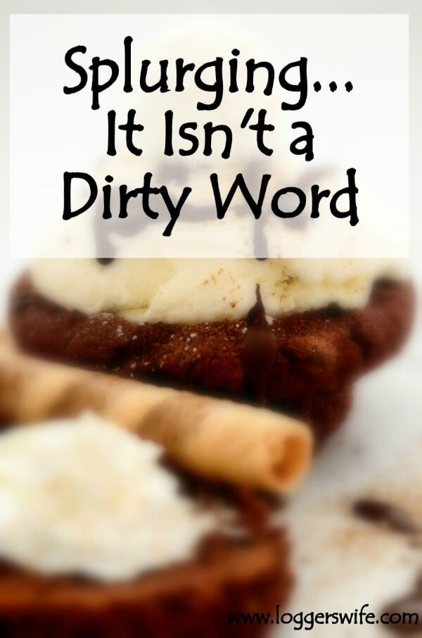 Splurging...It Isn't a Dirty Word...Sometimes little splurges prevent a major budget blow up